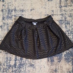 Joe B Black Textured Chevron Skater Skirt – Size XL